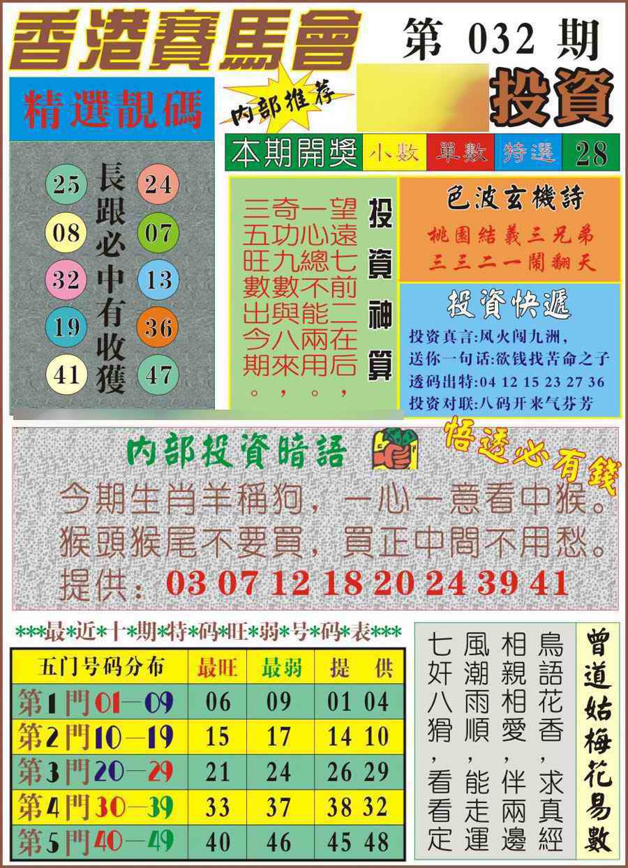 032期马经投资[图]